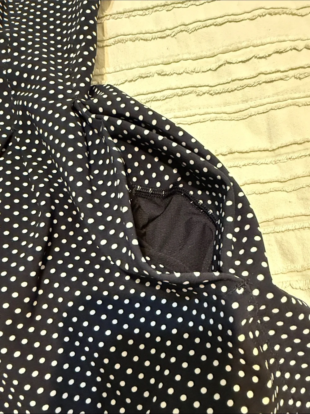 Lululemon black and white polka dot dress, size 4.